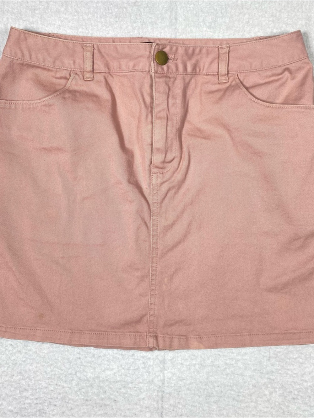 Forever 21 Mini Jean Skirt Women's M Dusty Rose Pink Y2K Pockets Flirty Denim - Picture 2 of 11